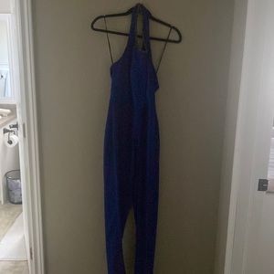 Blue halter style jumpsuit